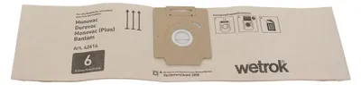 Productafbeelding van Wetrok Multipack: 5 x 42614 stofzuigzakken (10 stuks per verpakking), geschikt voor Bantam Monovac en Durovac