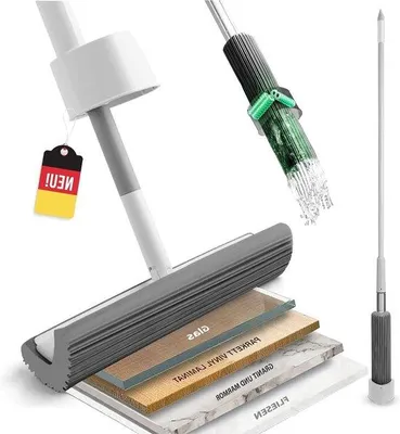 Produktbild von Mop mit 4 Rollen, saugfähig, für harte Böden und Tierhaare