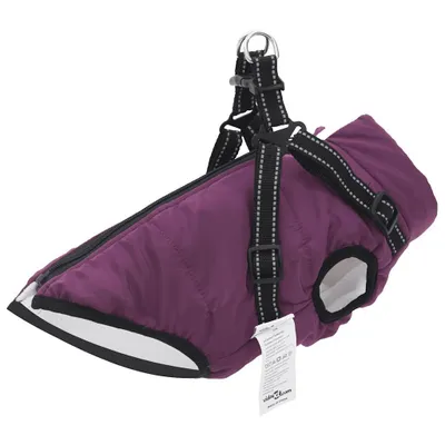 Produktbild von Hundemantel mit Geschirr Wasserdicht Reflektierend Lila L40