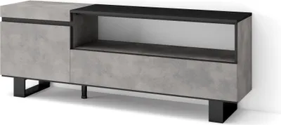 Produktbild von TV-Schrank, Lowboard, 150x35x57cm, Für TV-Geräte bis zu 65", Industriedesign, Zementgrau