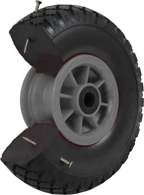 Produktbild von Sackkarrenrad PolyurethanRad 260x85 mm 3.00-4 75 mm zentrierte Nabe Ø 20 mm grau Vollgummi Bollerwagen