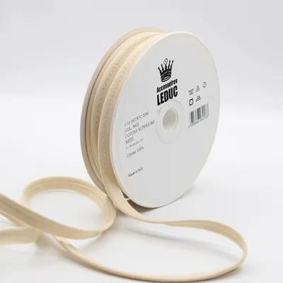 Schrägband 20 m, 10 mm, Baumwolle, Beige 5602