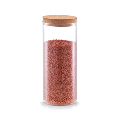 Produktbild von Zeller glasgefäß 1,4 liter mit korkdeckel present - Transparent & Holz - Mit Deckel