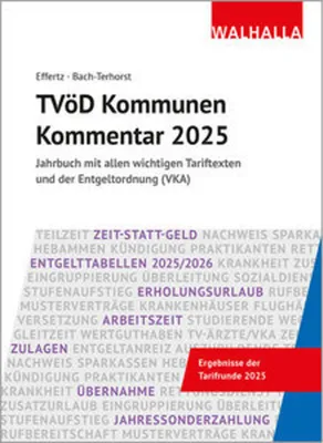 Obrázek produktu pro TVöD Kommunen Kommentar 2025 – Mit Tarifeinigung 06.04.2025 und Tariftexten Besonderer Teile
