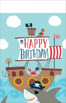 Produktbild von Pirat Happy Birthday Tischdecke 137 x 243 cm
