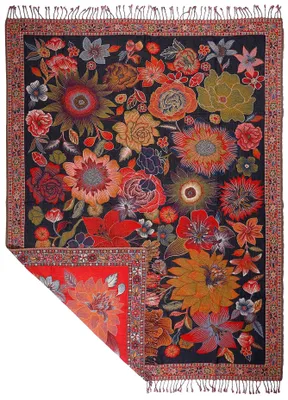 Jacquard-Wohndecke aus Baumwolle und Wolle, 140 x 200 cm, mehrfarbig