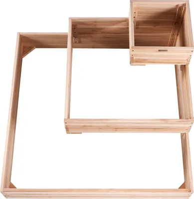 Image de Bacs surélevés pour plantes - 113 x 113 x 51 cm - Jardinière en bois de pin pour légumes - Potager, jardinière pour fleurs et herbes aromatiques