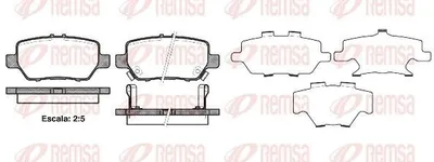 Produktbild von REMSA Bremsbeläge Satz Hinten Bremsklötze für HONDA LEGEND IV (KB) 1168.02