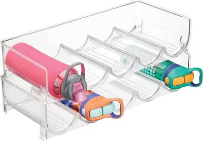 Image de Casier à vin pliable en plastique pour 5 bouteilles, transparent