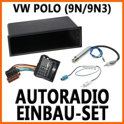 Produktbild von VW Polo 4 ( 9N + 9N3 ) 2001-2008 Universal DIN Autoradio Einbauset