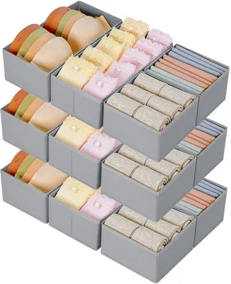 Zdjęcie produktu dla Klasyczny organizer z tkaniny do szaf, 12-częściowy, szary