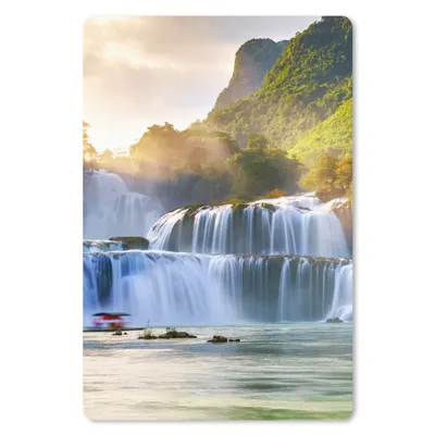 Produktbild von MuchoWow® Mauspad Mousepad Wasserfall - Pflanzen - Sonne - Wasser - Natur 18x27 cm - Mousepads - Maus Mat - Pad - Mausunterlage
