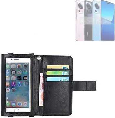 Produktbild von K-S-Trade Handy Hülle Schutz Hülle Kompatibel mit Xiaomi 13 Lite Case mit Displayschutz / Schutzfolie Flip Cover Wallet case Etui Hülle schwarz