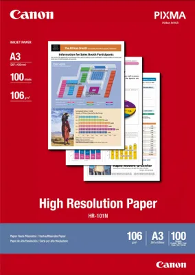 Produktbild von Canon HR-101N A3 High Resolution Paper A3 Inkjet-Papier (297x420 mm) 100 Blatt