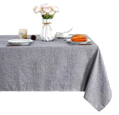Immagine prodotto di Tovaglia decorativa lavabile, 40x180 cm, idrorepellente, aspetto simile al lino, in poliestere, colore grigio