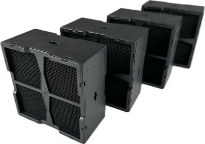 Produktbild von AIR2GO Regenerierbarer Aktivkohlefilter als für Elica KIT0120952 / FCB0132356B Combohob 4055380481(4 Stück)