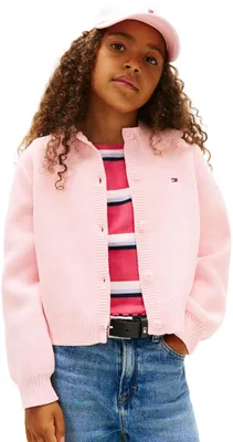 Produktbild von Tommy Hilfiger 8721221645499, Kind, Weiblich, Cardigan, Pink, Rundhals, Langärmlig