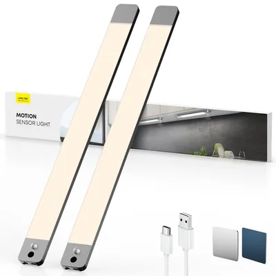 LED Unterschrankleuchte mit Sensor, 50 cm, 2 Stück, 4000K, USB