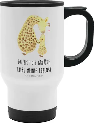 Produktbild von Mr. & Mrs. Panda Isolierbecher Giraffe Kind - Weiß - Geschenk, Mehrwegbecher, Lieblingsmensch, Afrika, Thermobecher To Go, Camping Becher, Tochter, Mutter, To-Go-Becher
