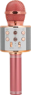 Obrázek produktu pro Bezdrátový mikrofon, ruční karaoke bezdrátový mikrofon Bluetooth reproduktor multifunkční tlačítkový mikrofon pro domácí KTV (růžové zlato)