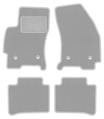 Image de Tapis de sol en moquette pour Ford Mondeo MK3 2001-2007 (break/liftback/berline) – jeu de 4 pièces, gris, sur mesure – Wielganizator OSLO