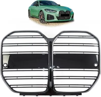 Immagine prodotto di Griglia anteriore sportiva a doppia barra, nera lucida, senza ACC, compatibile con BMW Serie 4 G26 Gran Coupé