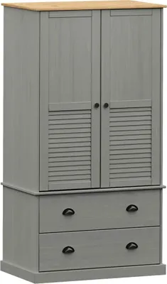 Obrázek produktu pro vidaXL Šatní skříň VIGO Grey 90x55x170 cm z masivního borovicového dřeva