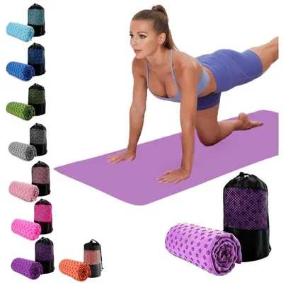 Obrázek produktu pro Ručník na jógu, savý, protiskluzový, rozměry 183 x 61 cm, vhodný pro jógu a pilates