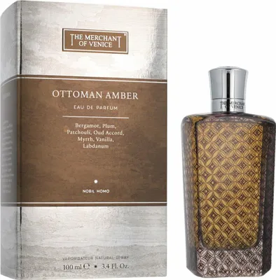 A perfume box and bottle are displayed side-by-side against a white background.