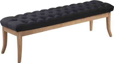 Produktbild von CLP Sitzbank Ramses Stoff antik-hell mit hochwertiger Polsterung schwarz Größe 150 cm