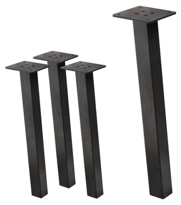 Obrázek produktu pro ML-Design, sada 4 nohy ke stolu / šikmé nohy k lavici, 42 cm, industriální vzhled, z oceli s práškovým nástřikem, profil 4 x 4 cm, tvar I, sklon 96°