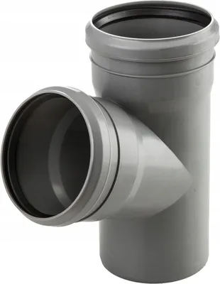 Produktbild von HT Abzweig DN 110 x 110/45° T-Stück Verbinder Grau PP Kunststoff | mit Dichtung | Gummidichtung | Abwasser Installation | Kanalrohrsystem | Abflußrohrsystem | komplettes HT-System