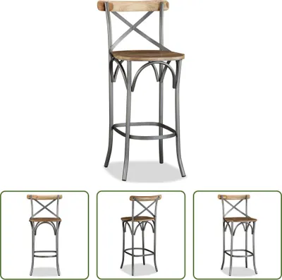 Produktbild von The Living Store Barhocker Mango Massivholz