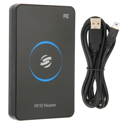 Image de Lecteur de cartes d'identité R80D, 125 kHz, plug-and-play, interface USB, lecteur de cartes d'identité avec affichage/buzzer LED