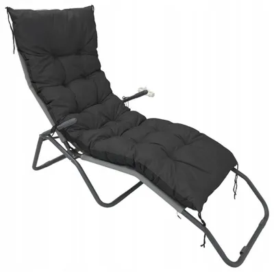 Produktbild von Gartenkissen 180x50 cm für Liegestuhl, Schaukelbank, wasserdicht, schwarz