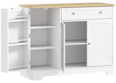 Immagine prodotto di Credenza Moderna 105x40x83 cm Mobile Buffet con Cassetto e Armadietti in MDF Bianco