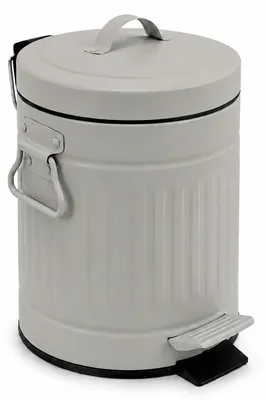 Obrázok produktu pre Relaxdays, odpadkový kôš do kúpeľne, 3 litre, s automatickým zatváraním, vyberateľný vnútorný kôš, kov, sivý, Obrázok generovaný UI