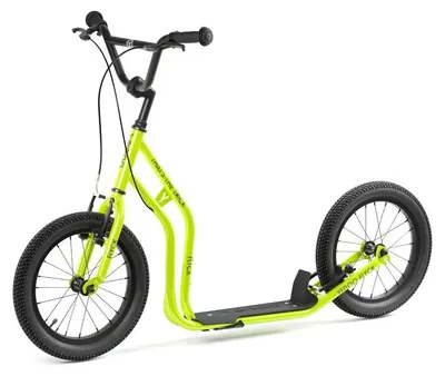 Immagine prodotto di Monopattino Yedoo Flyck per bambini dagli 8 anni in su, con ruote pneumatiche 16/16 e cavalletto color lime