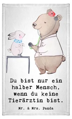 Produktbild von Mr. & Mrs. Panda Handtuch Tierärztin Herz - Weiß - Geschenk, Gästehandtuch Hochwertig, Klein, badezimmer, gästetuch frottee, gäste wc