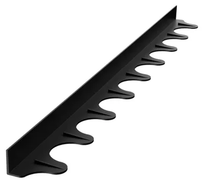 Produktbild von INF 2er Set L-förmige Silikon Küchenspaltabdeckung mit Wellenmuster, 54cm Schwarz