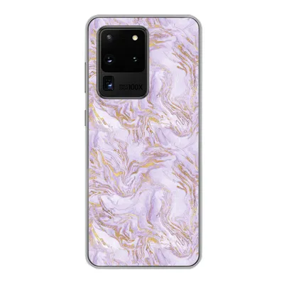 Produktbild von MuchoWow® Handyhülle Schutzhülle Hülle für Samsung Galaxy S20 Ultra Abstrakt - Marmor - Gold - Muster Silikon Softcase Handy Hülle - Karteninhaber