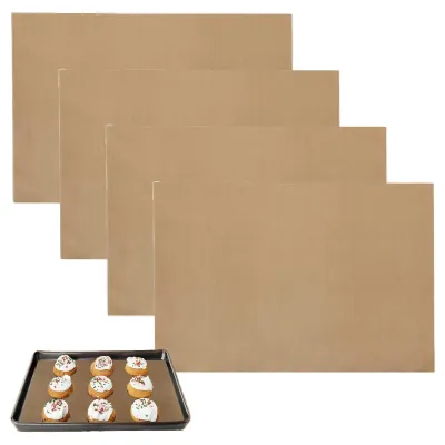 Produktbild von 4 wiederverwendbare Backbleche (40 x 30 cm), Backpapier, Backmatte, wiederverwendbare Backmatte, Backpapier, wiederverwendbares Backblech für den Backofen