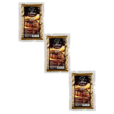 Produktbild von Grill-Master: 100% natürlicher BBQ-Mix für Fleisch, Steaks und Gemüse Aleas 3 x 100 g