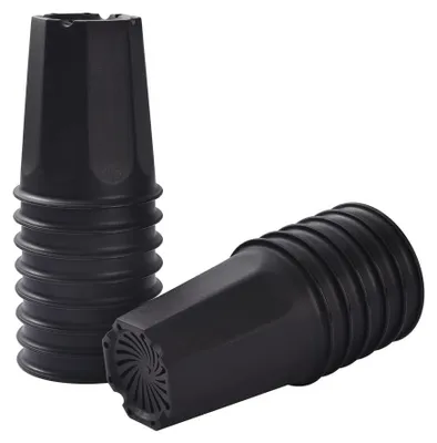 Zdjęcie produktu dla Zestaw 14 czarnych plastikowych doniczek do uprawy rozsady i sadzonek, o pojemności 14 cm