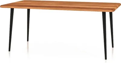 Produktbild von Couchtisch Tula aus Kernbuche massiv 60x110x48 mit schwarzen Metallbeinen