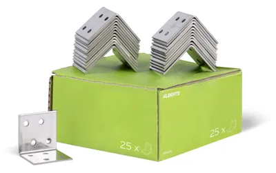 Zdjęcie produktu dla Alberts 851798 Łącznik kątowy, stal nierdzewna, 40 x 40 x 40 mm, zestaw 25 sztuk