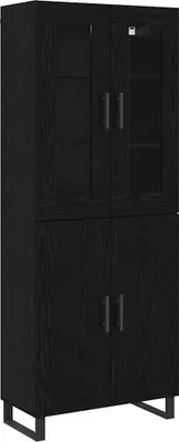 Image de Haut Armoire 2 pcs Chêne noir Bois d'ingénierie