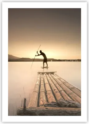 Produktbild von Poster - Poster ohne Rahmen - Floß Westen die Sonne - 50x70 cm - Wand Bild - Wanddeko - Wandbilder - Kunstposter - Wandposter - Bilder - Kunstdruck - Wanddekoration - Wandbild - P2XPA50x70-4353