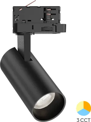 Immagine prodotto di Braytron Faretto a binario LED a 3 circuiti 15W 3CCT 3000-6000K nero orientabile e ruotabile