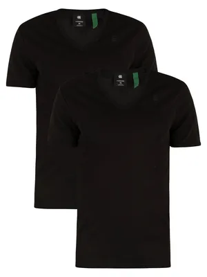 Produktbild von G-Star Herren 2er Pack Slim V-Neck T-Shirt, Schwarz L